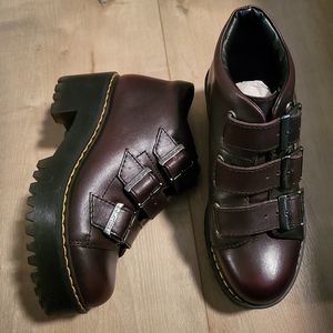 Dr Martens - Coppola Burgundy Platform Buckle boots 5